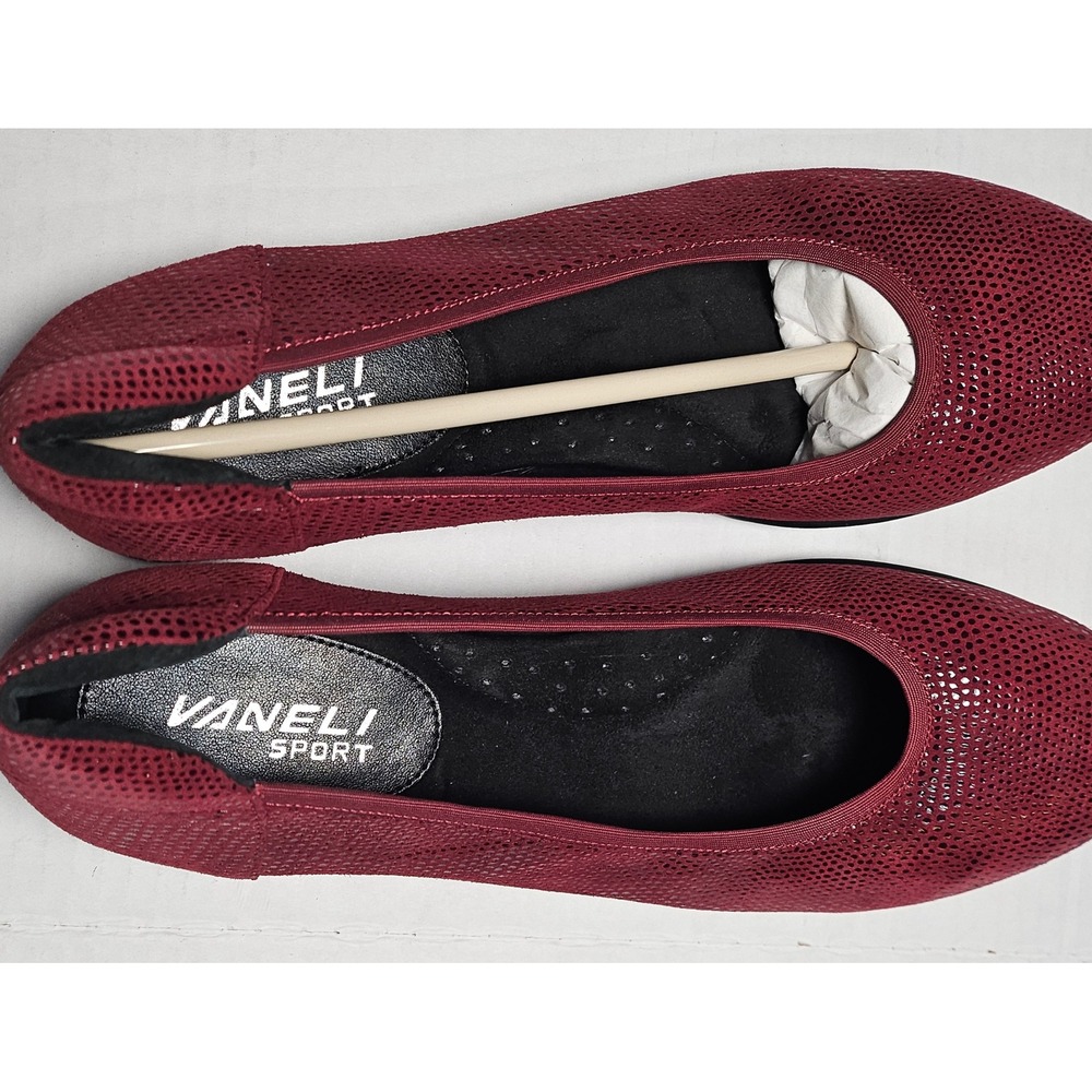 Vaneli Sport Donia Amaranto E Printed Leather Ballet Wedge Pumps Womens 10M NEW - Picture 8 of 15